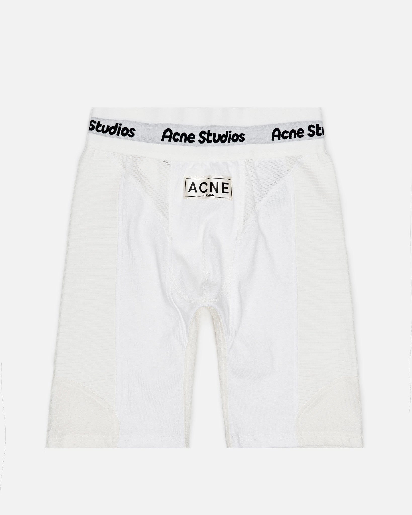 Acne Studios Men's Shorts Logo Printed Shorts in Optic White