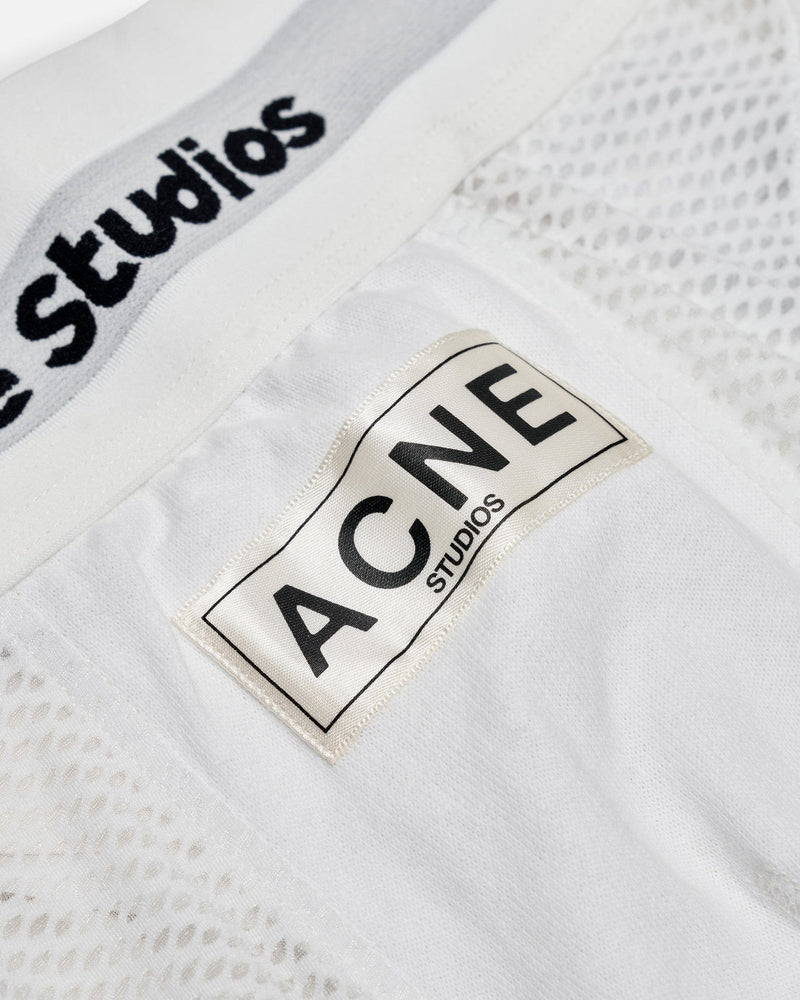 Acne Studios Men's Shorts Logo Printed Shorts in Optic White