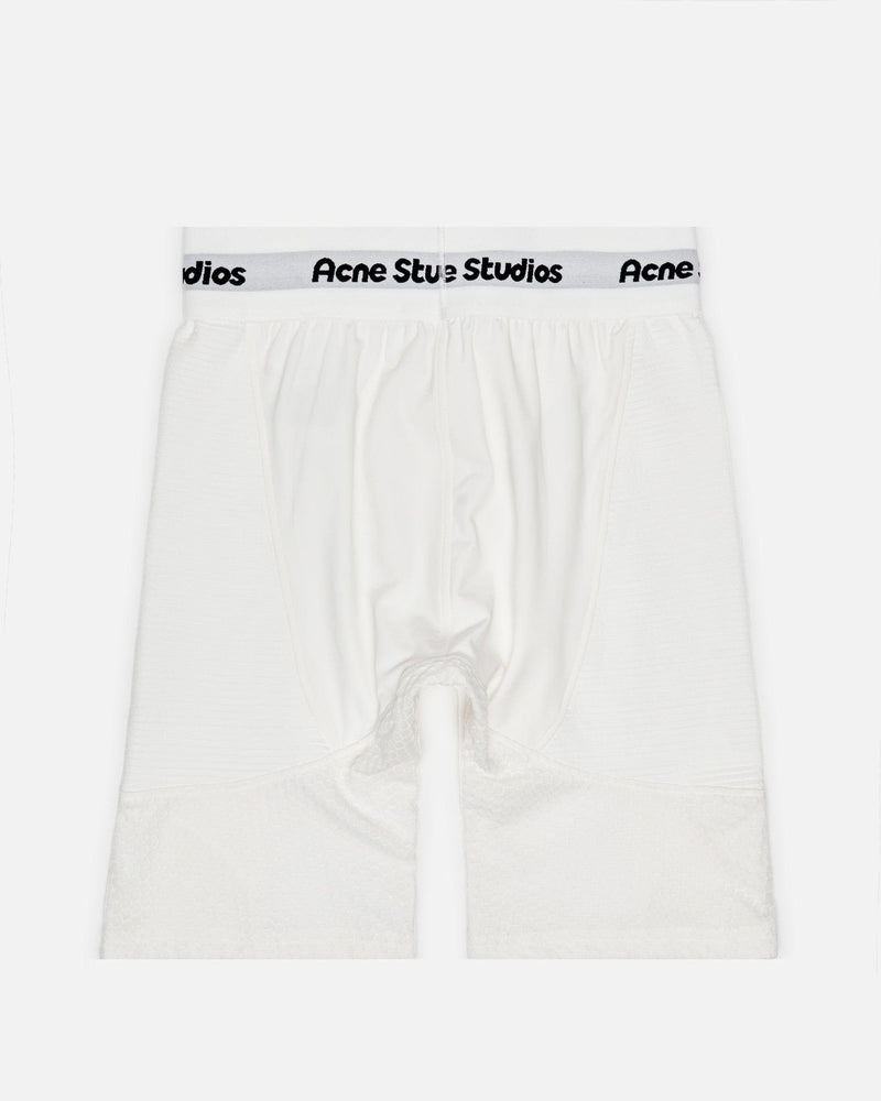 Acne Studios Men's Shorts Logo Printed Shorts in Optic White