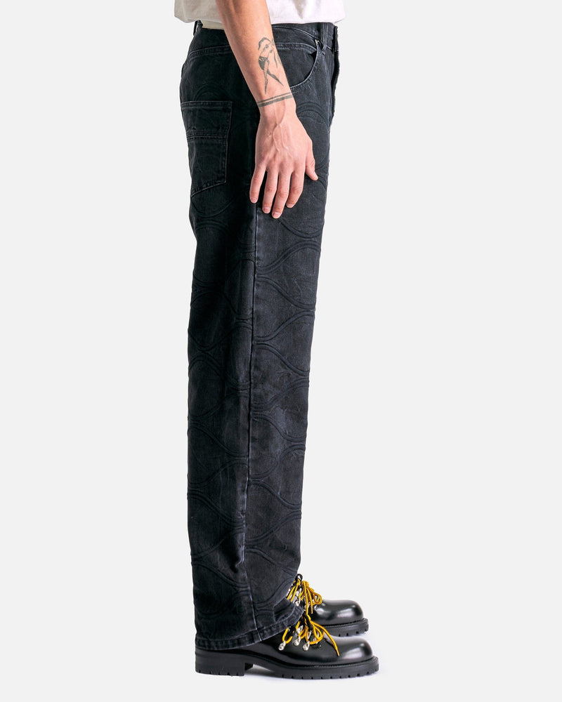 NAMACHEKO Men's Jeans Lomna Denim Jeans in Black/Embroidery Black