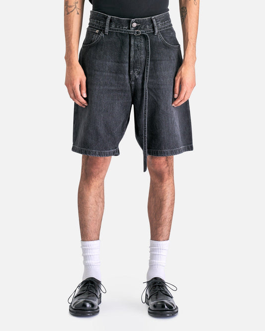 Acne Studios Men's Jeans Loose Fit Denim Shorts in Black