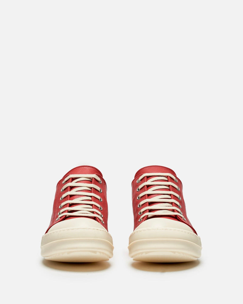 Rick Owens Men's Sneakers Low Ramones in Cardinal Red/Milk