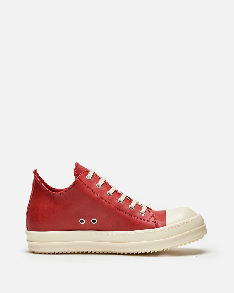 Rick Owens Men's Sneakers Low Ramones in Cardinal Red/Milk