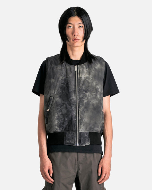 FFFPOSTALSERVICE Men's Jackets MA-1 Bomber Vest in Black Garment Wash