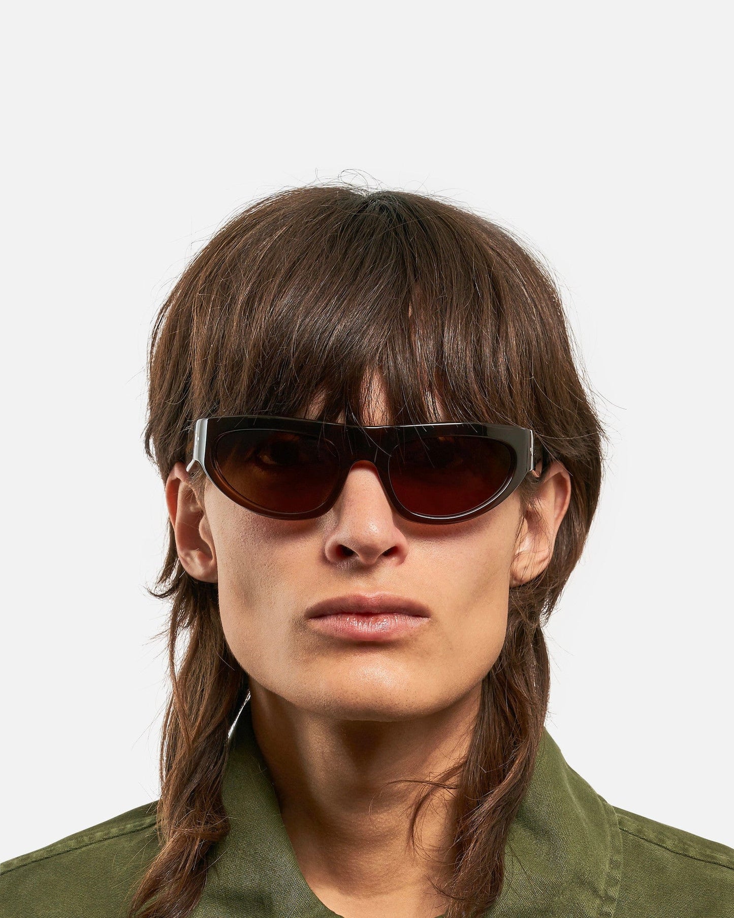 Port Tanger Eyewear O/S Malick in Black Acetate/Tobacco Lens