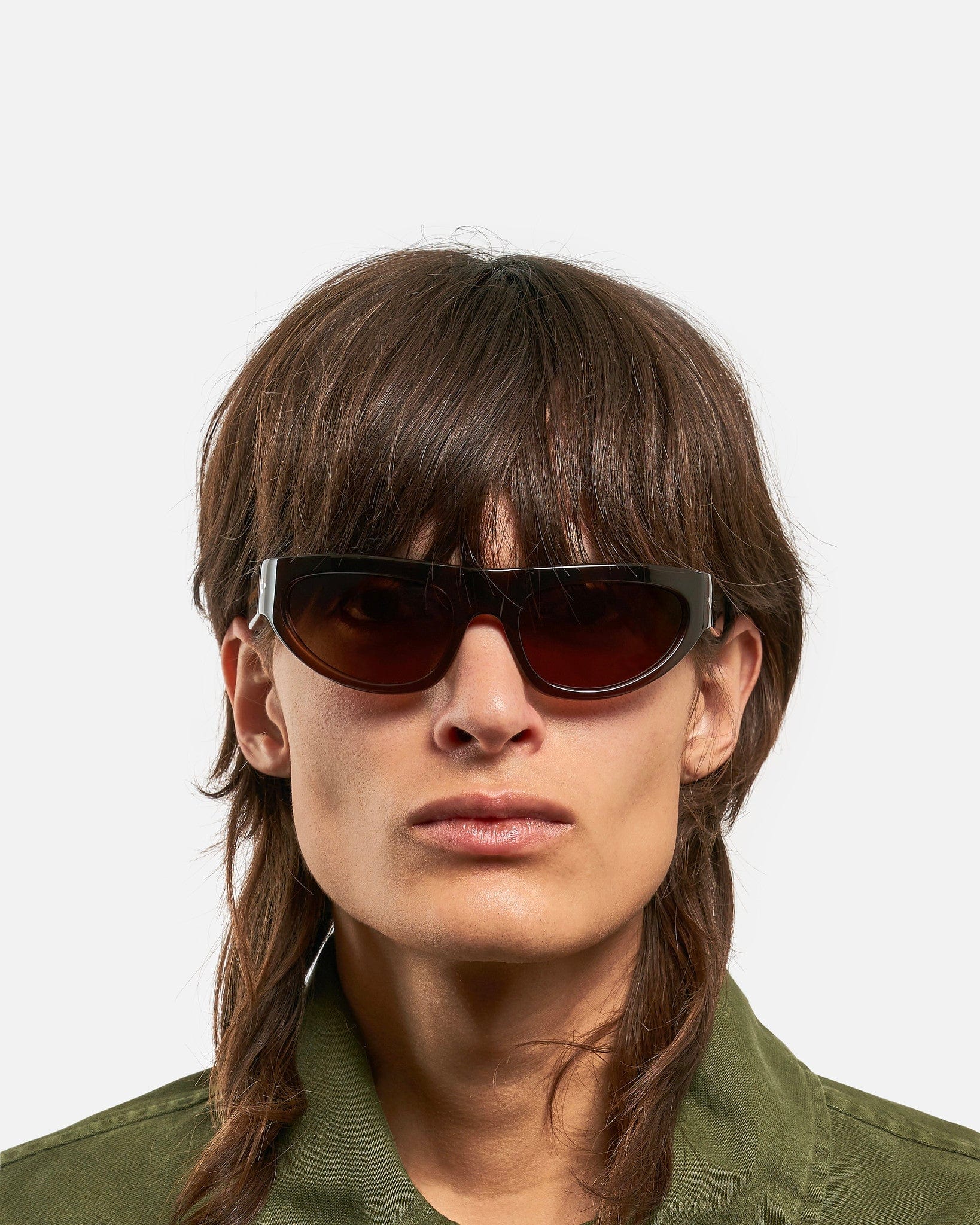 Port Tanger Eyewear O/S Malick in Black Acetate/Tobacco Lens