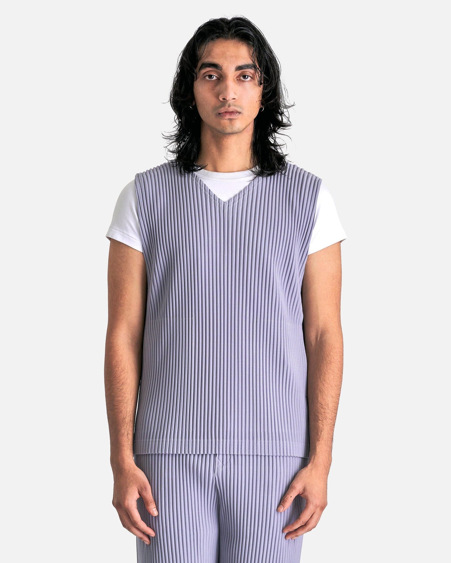 Homme Plissé Issey Miyake Men's Tops MC August Vest in Mole Gray