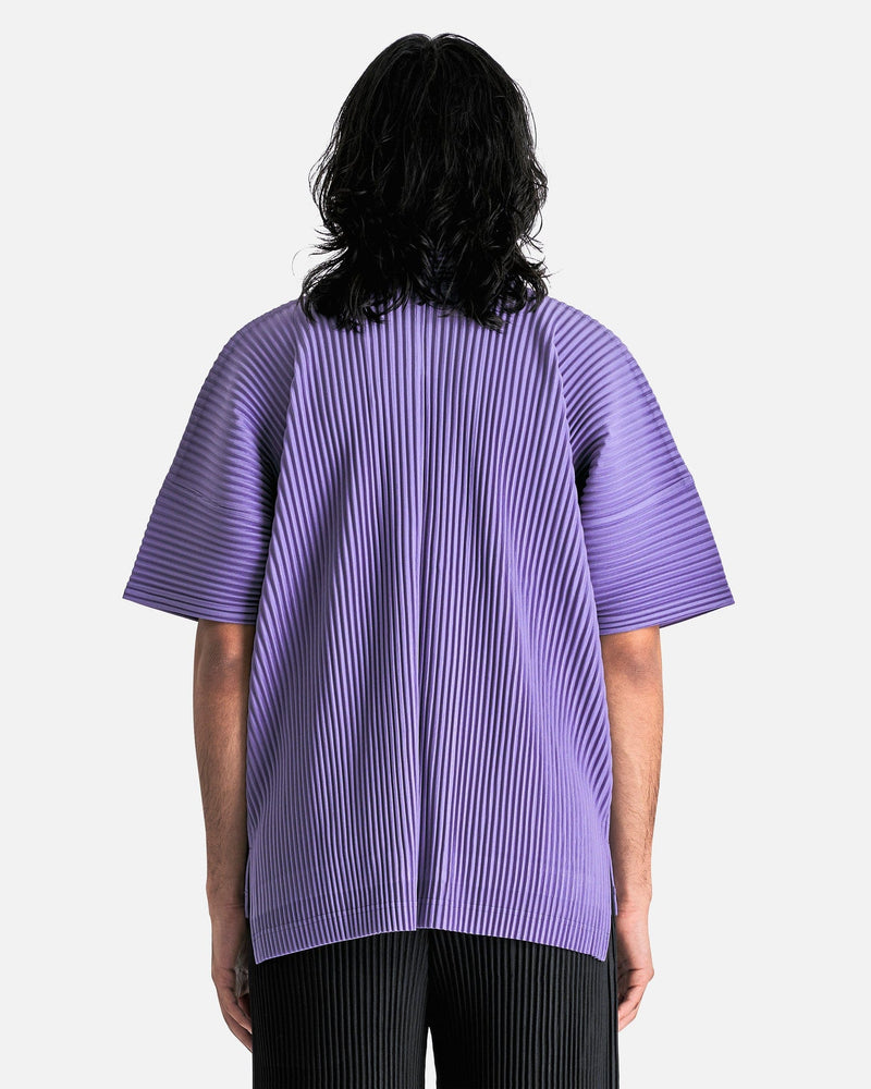 Homme Plissé Issey Miyake Men's Shirts MC July Shirt in Gray Purple