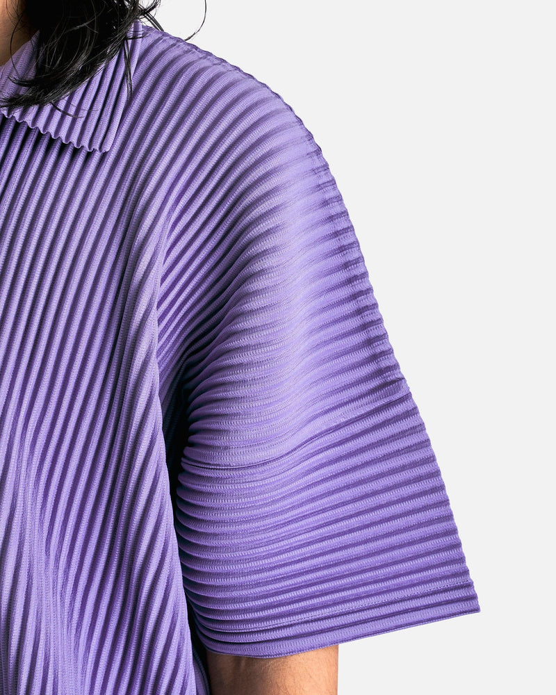 Homme Plissé Issey Miyake Men's Shirts MC July Shirt in Gray Purple