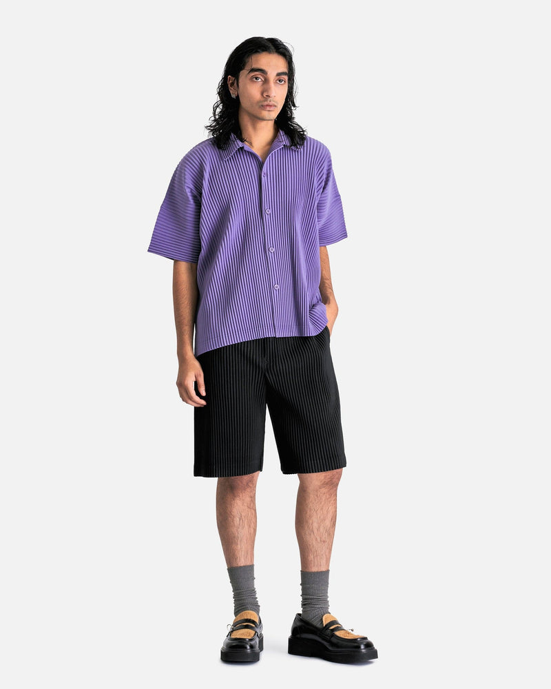 Homme Plissé Issey Miyake Men's Shirts MC July Shirt in Gray Purple