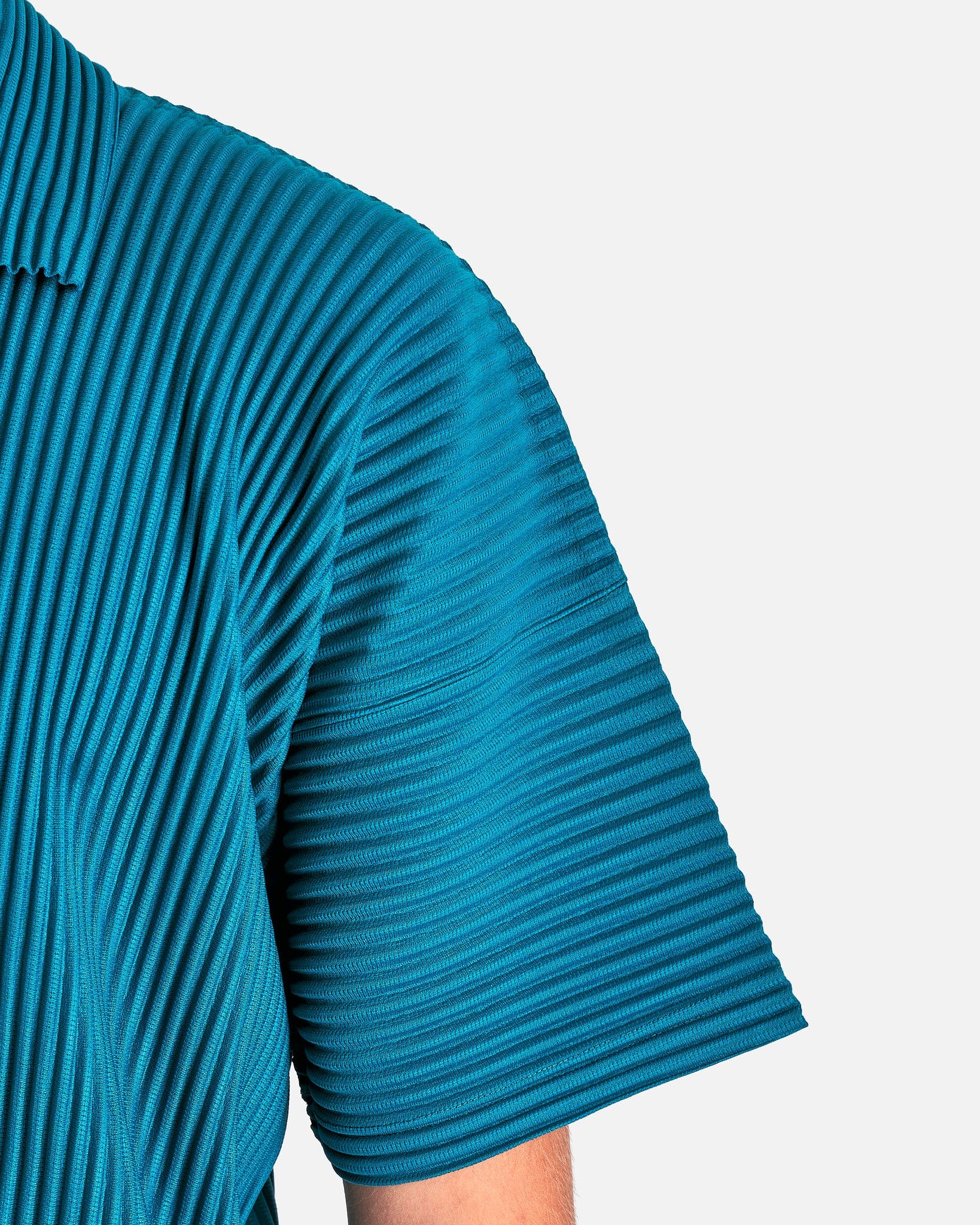 Homme Plissé Issey Miyake Men's Shirts MC May Polo Shirt in Teal Green