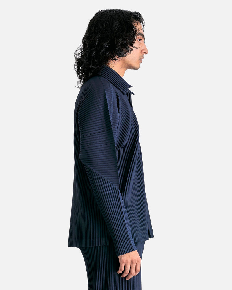 Homme Plissé Issey Miyake Men's Shirts MC November Shirt in Midnight Blue