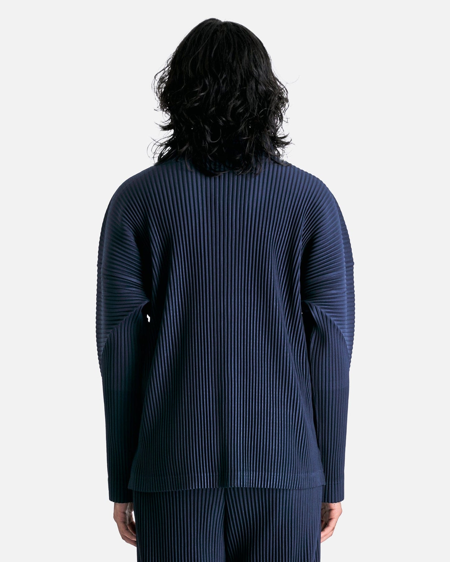 Homme Plissé Issey Miyake Men's Shirts MC November Shirt in Midnight Blue