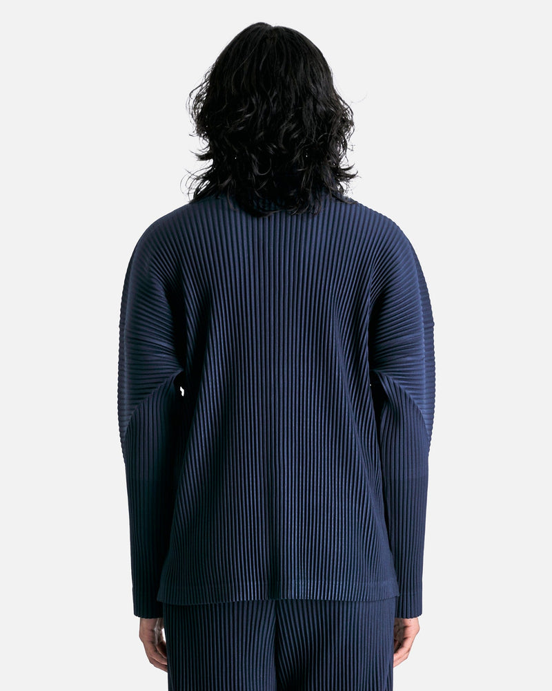 Homme Plissé Issey Miyake Men's Shirts MC November Shirt in Midnight Blue