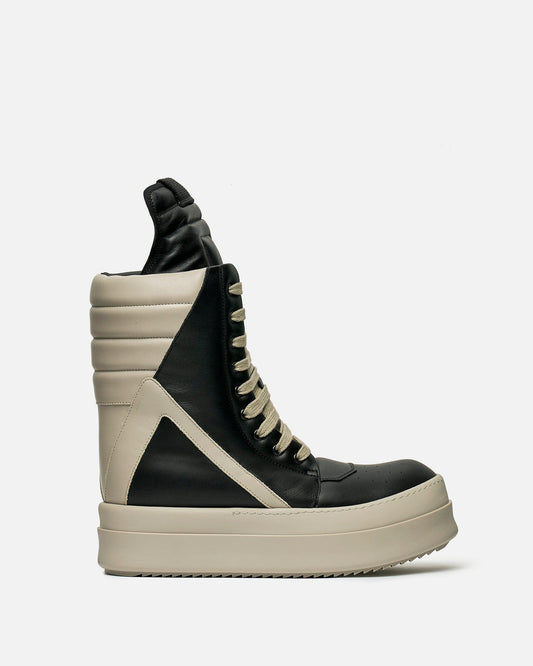 Rick Owens Men's Boots Mega Geobaskets in Black/Pearl