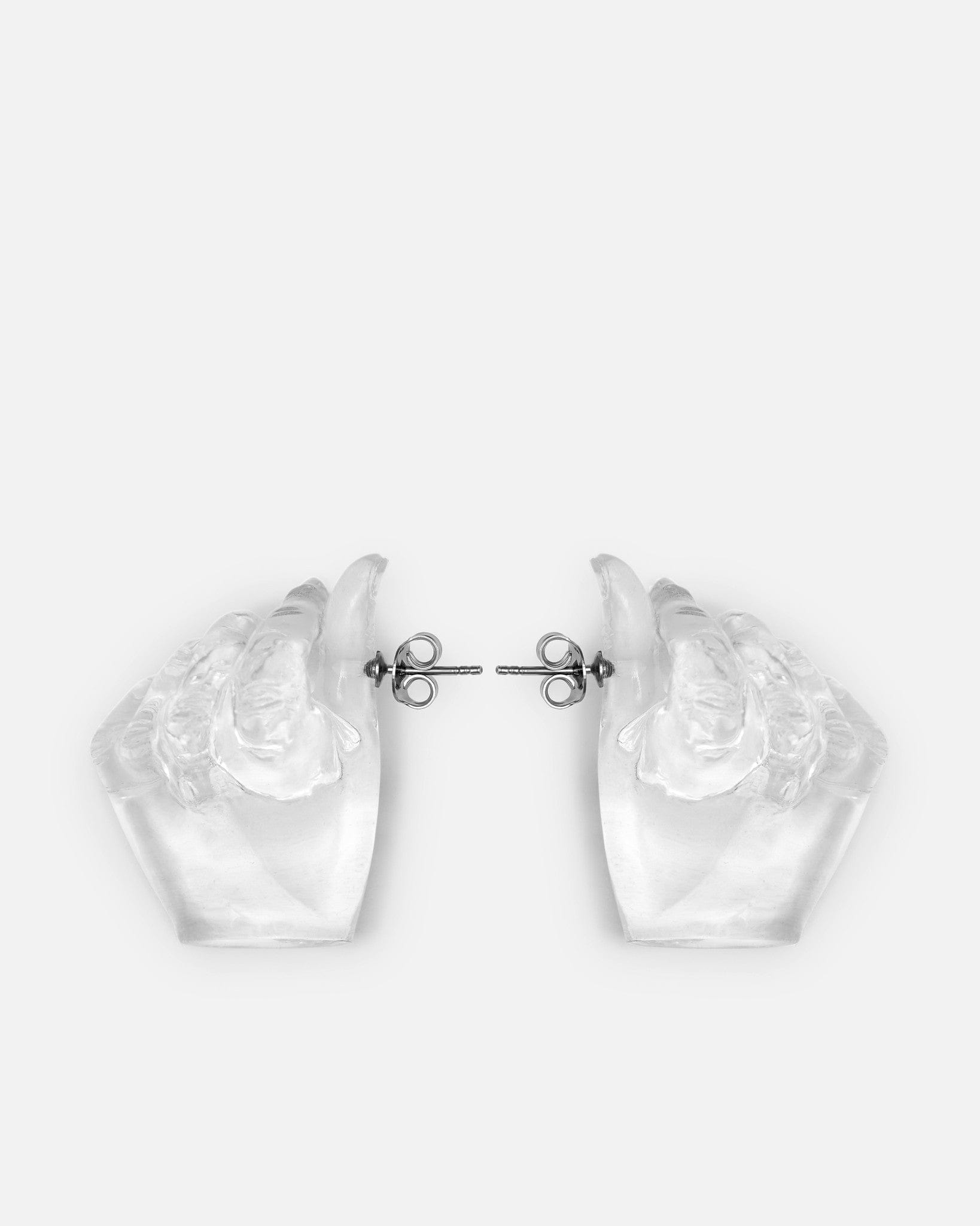 Midi Finger Heart Pendant Earring in Transparent SVRN