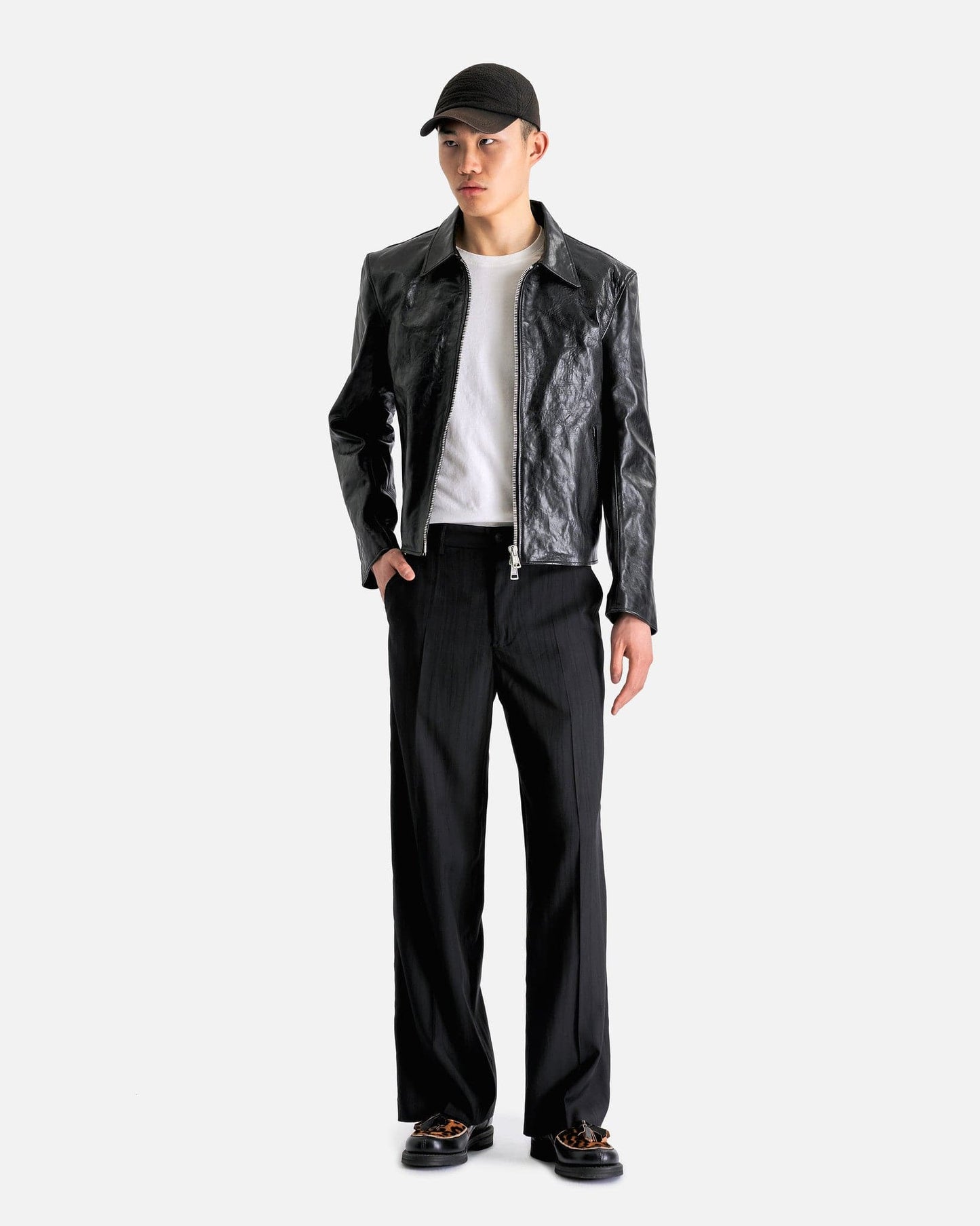 Our Legacy Men's Jackets Mini Jacket in Top Dyed Black Leather