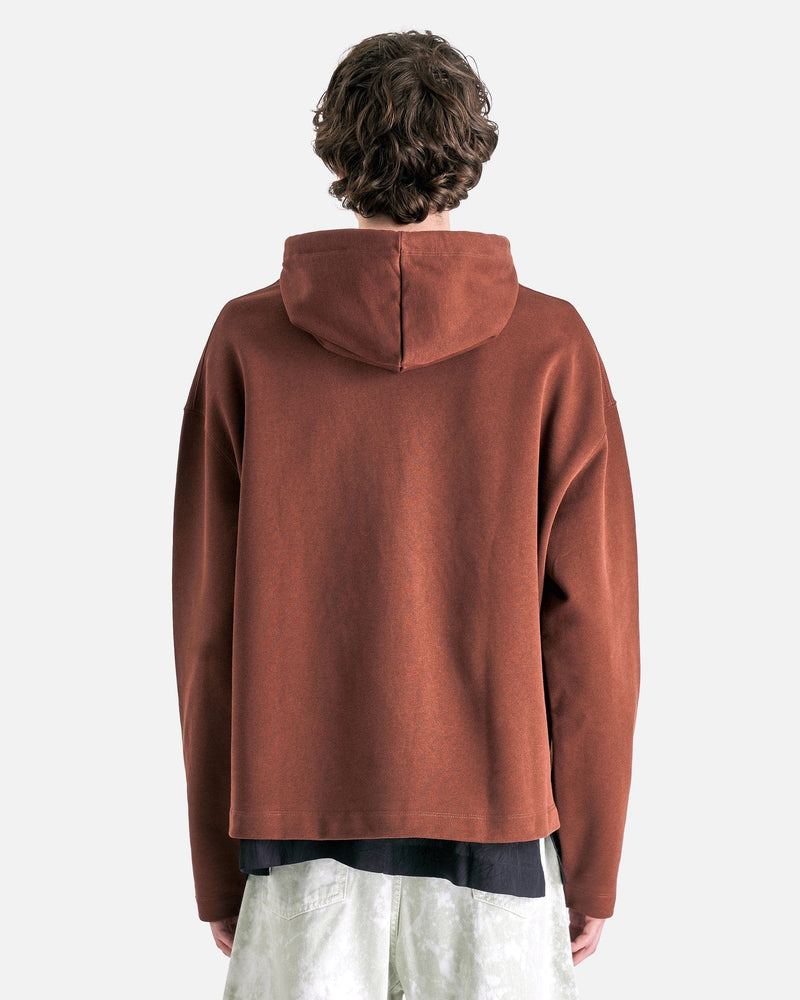 LEMAIRE Men's Sweatshirts Minimal Hoodie in Chocolate Fondant