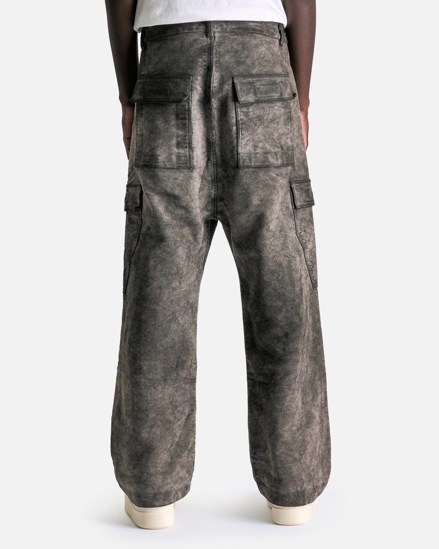 Rick Owens DRKSHDW Men's Pants Moleskin Cargo Trousers in Dust