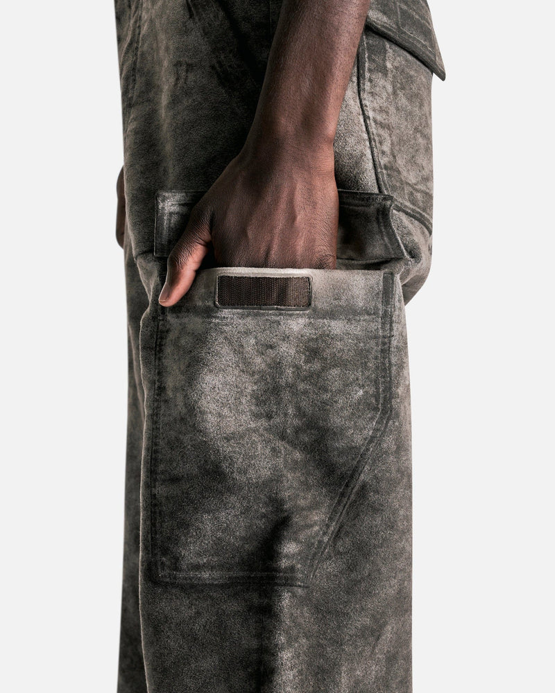 Rick Owens DRKSHDW Men's Pants Moleskin Cargo Trousers in Dust