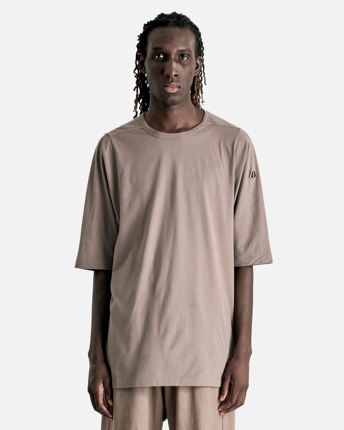 Rick Owens Men's Shirts Moncler Crewneck Short Sleeve T in Dust