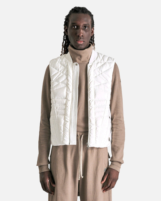 Rick Owens Men's Jackets Moncler Megapenta Flight Vest in Milk