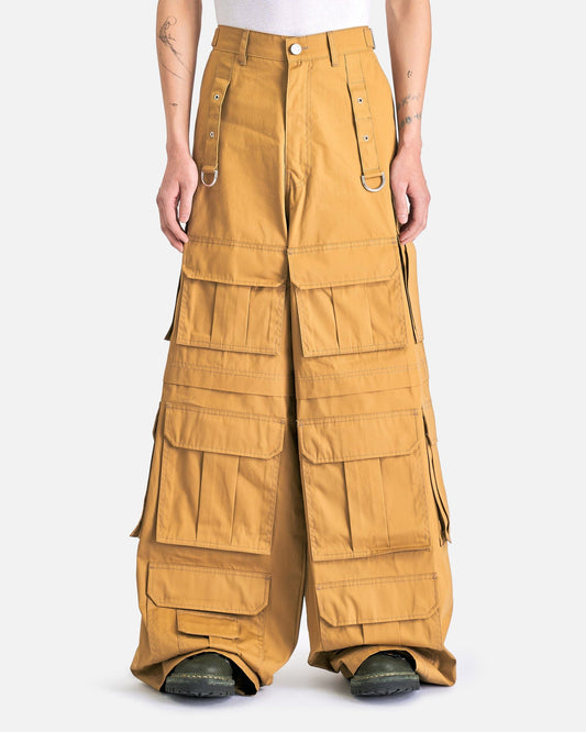 VETEMENTS Men's Pants Multipocket Cargo Pants in Beige