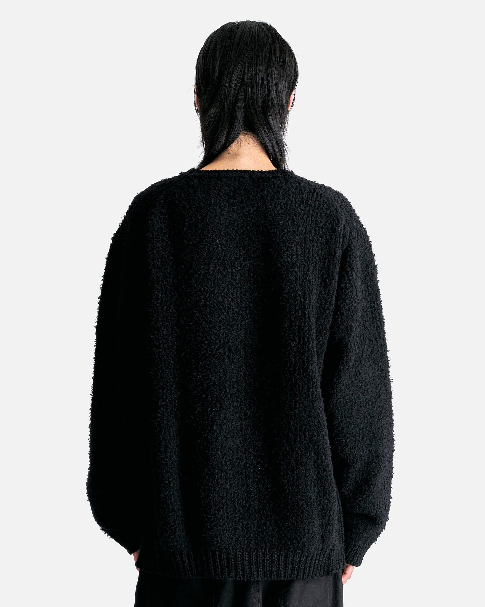 Yohji Yamamoto Pour Homme Men Sweaters 03 Notch Neck Side Rib in Black