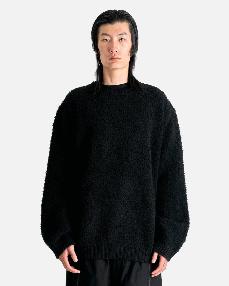 Yohji Yamamoto Pour Homme Men Sweaters 03 Notch Neck Side Rib in Black