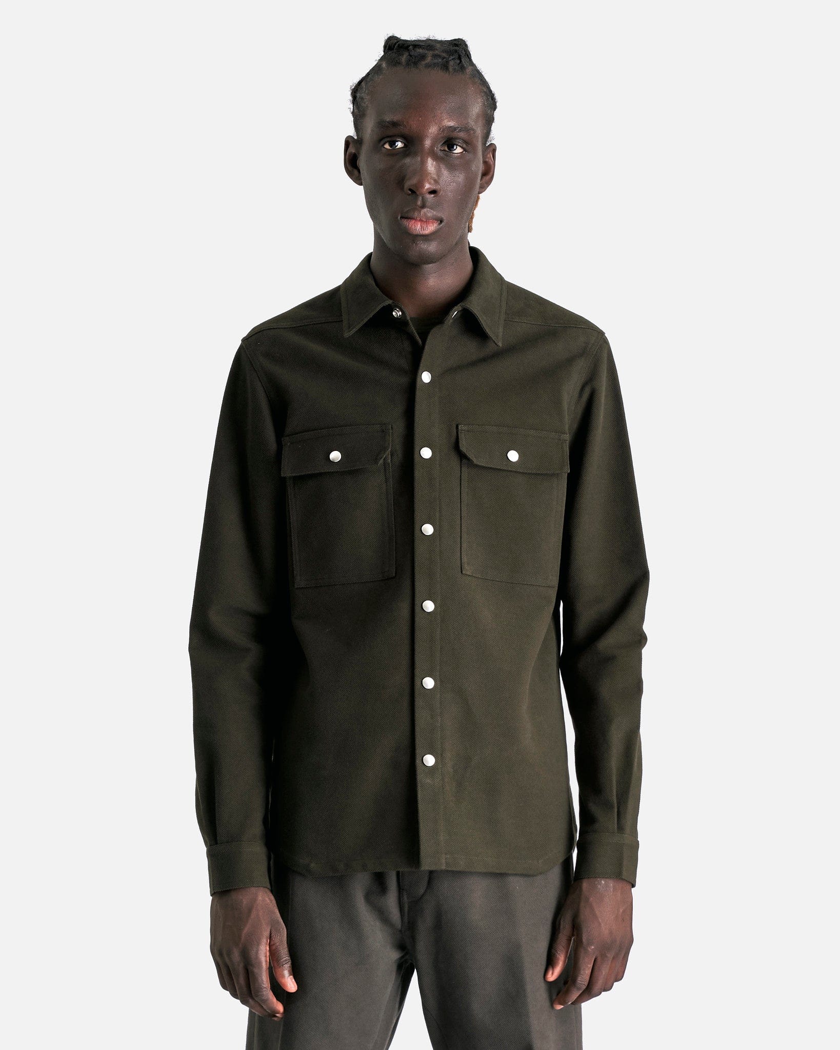 Rick Owens Men's Shirts Outershirt in Forest