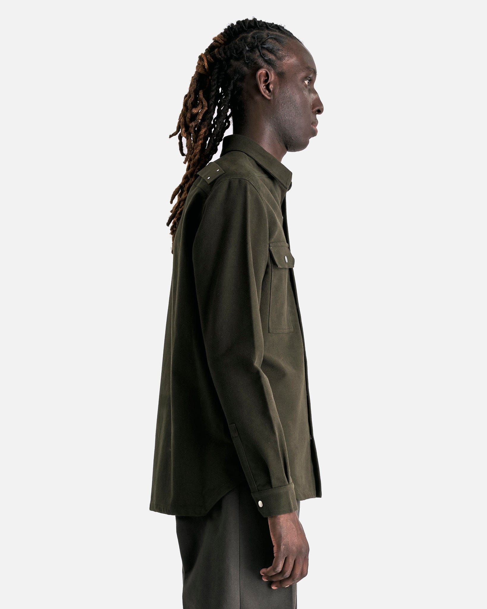 Rick Owens Men's Shirts Outershirt in Forest