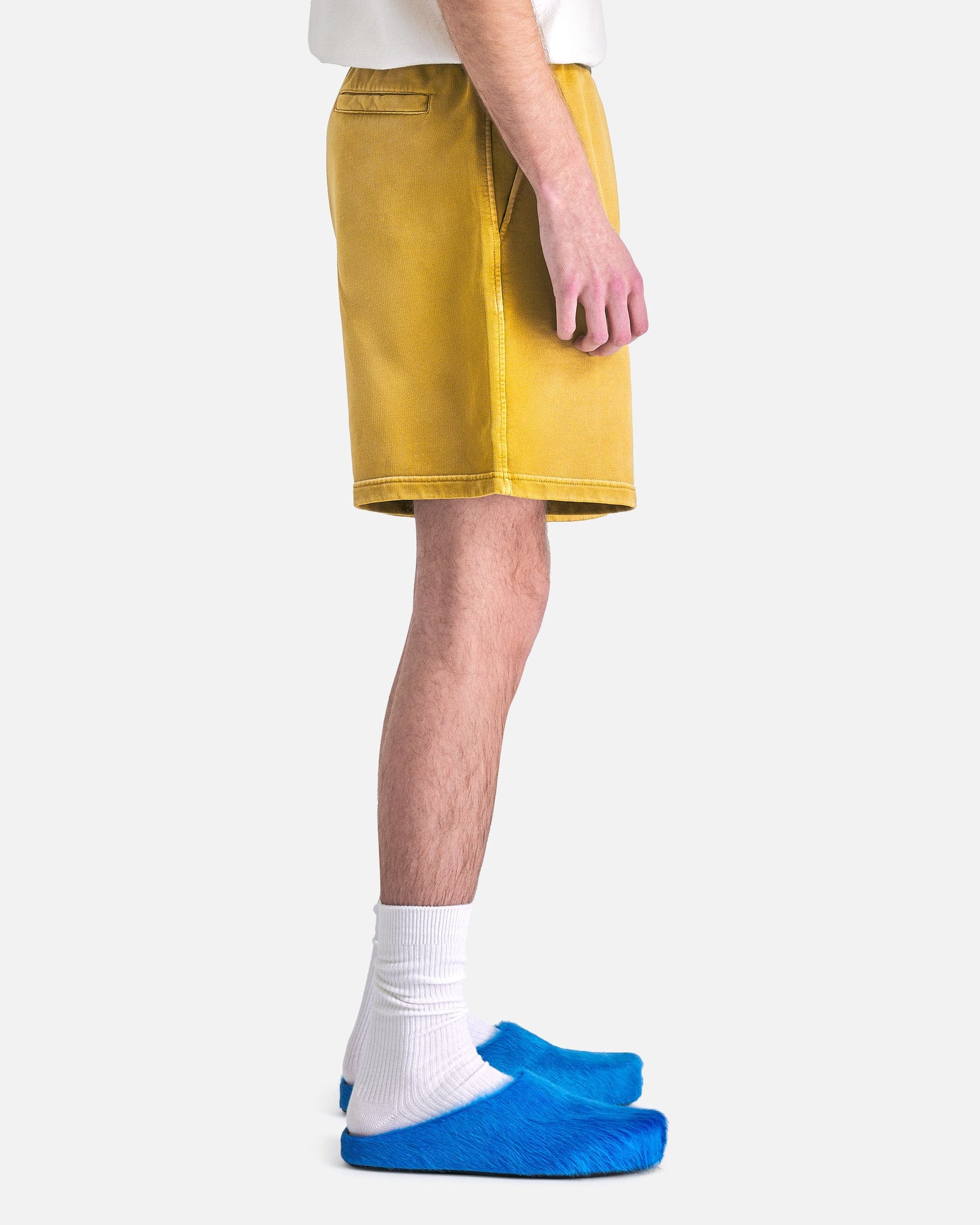 Marni Men's Shorts Overdyed Organic Cotton Trousers in Steppe