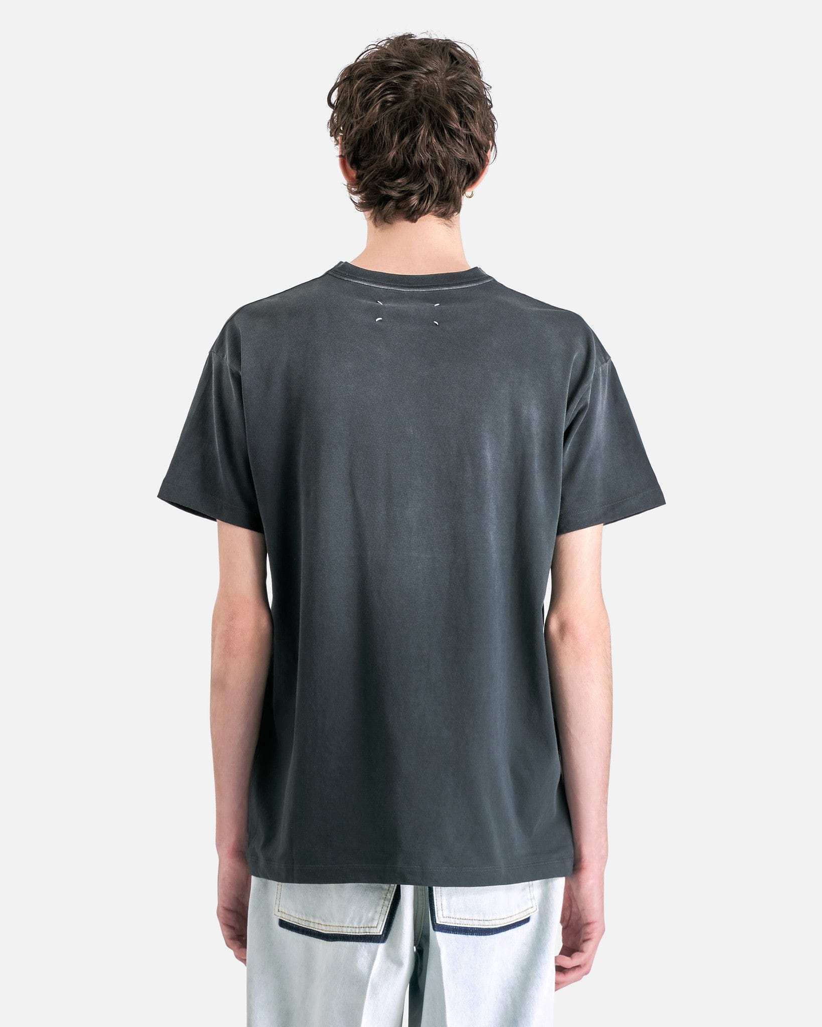 Overdyed Treatment Logo T Shirt in Washed Black