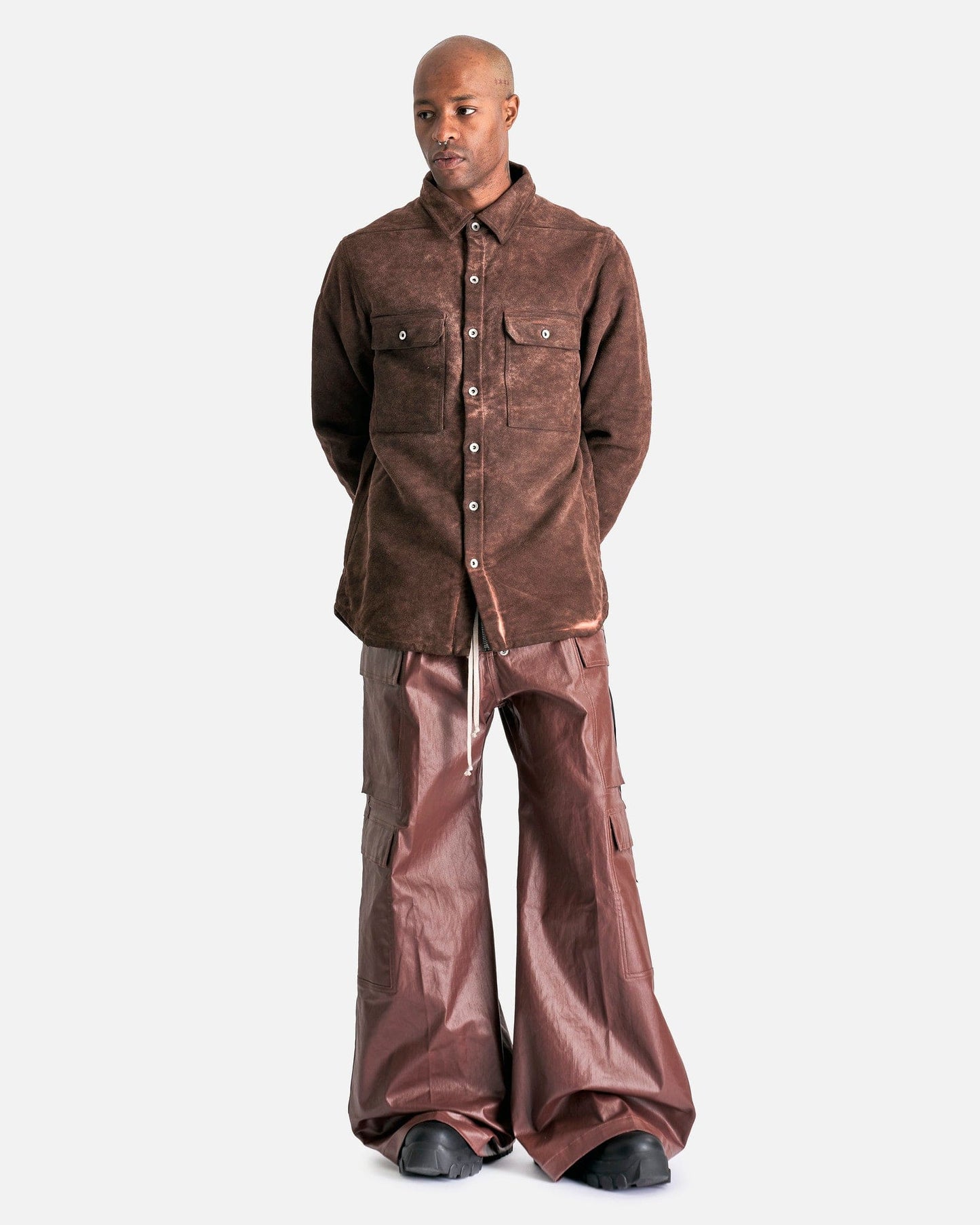 Rick Owens DRKSHDW Men's Shirts Overshirt in Terra