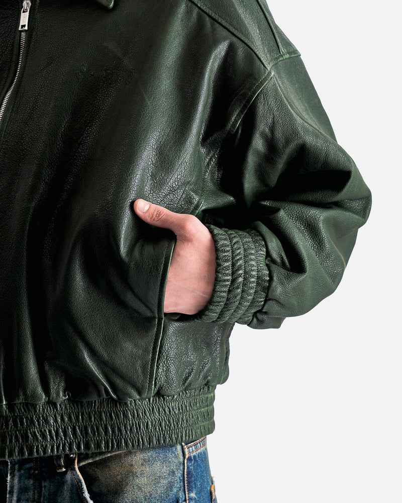 Enfants Riches Deprimes Men's Jackets Painter's Wives Leather Library Jacket in Dark Green