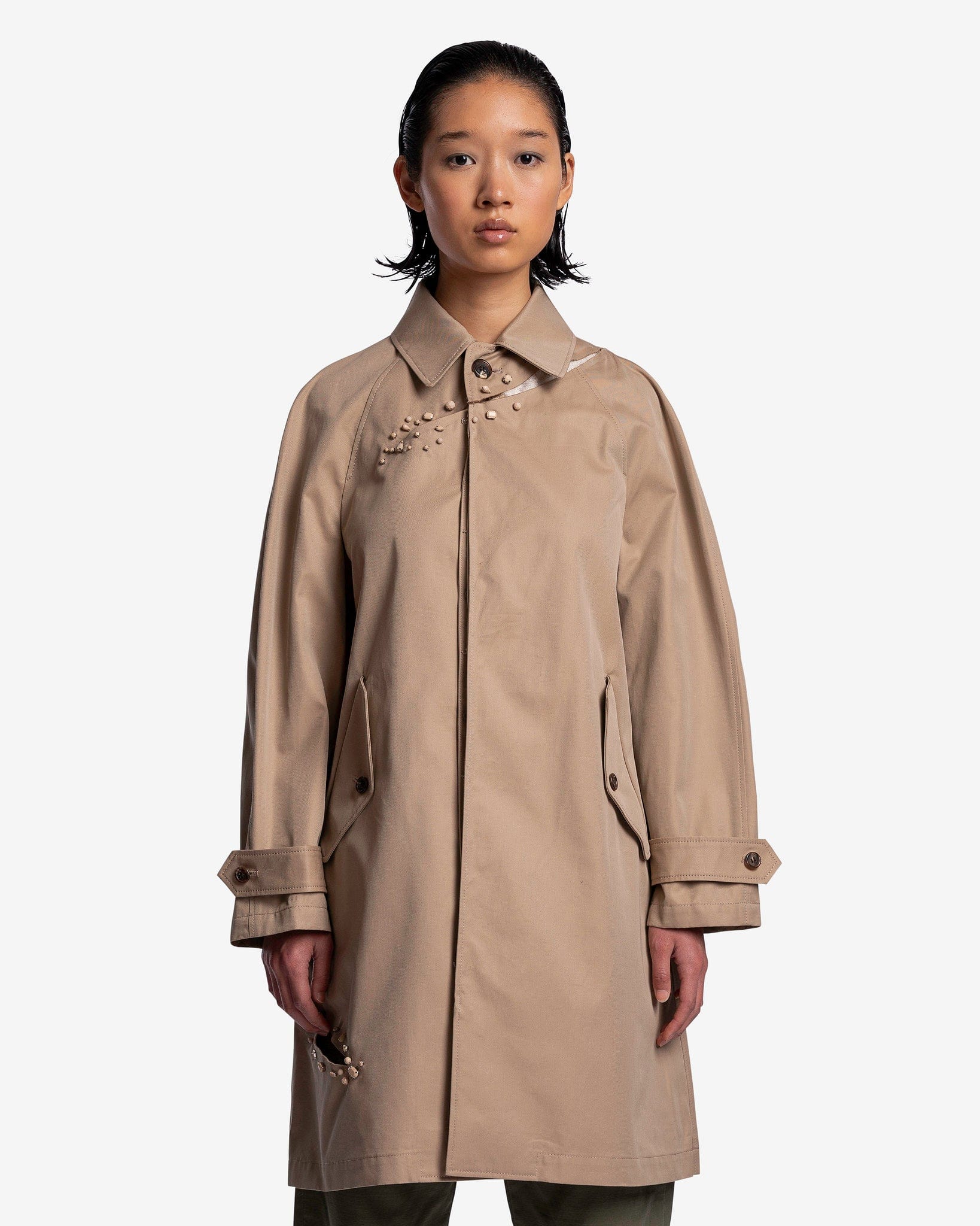 Women's Paneled Coat in Beige