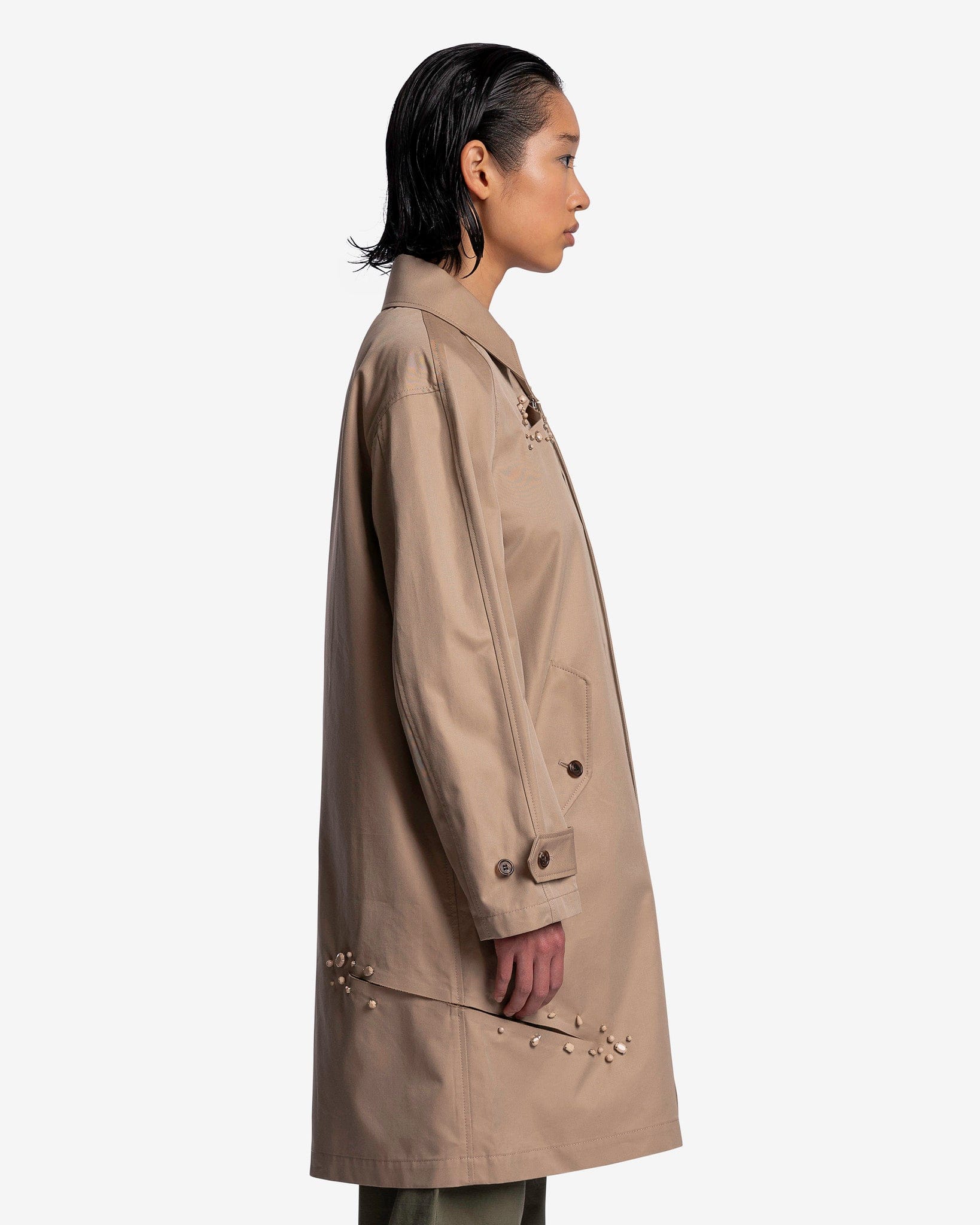 Women's Paneled Coat in Beige