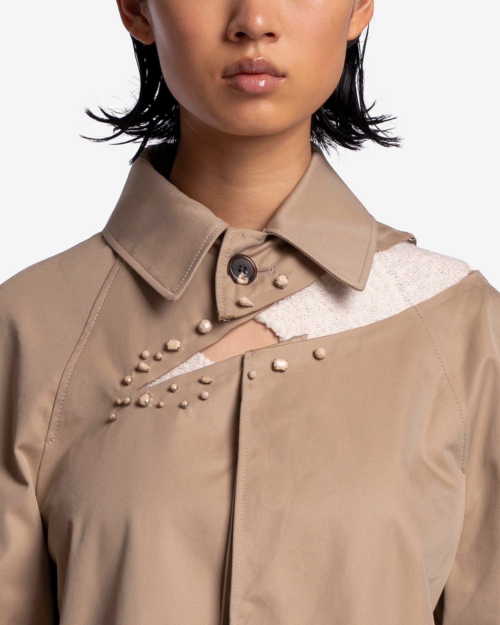 Women's Paneled Coat in Beige