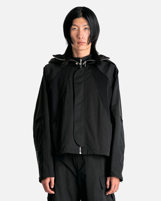 FFFPOSTALSERVICE Men's Jackets Parachute Hooded Jacket V2 in Black