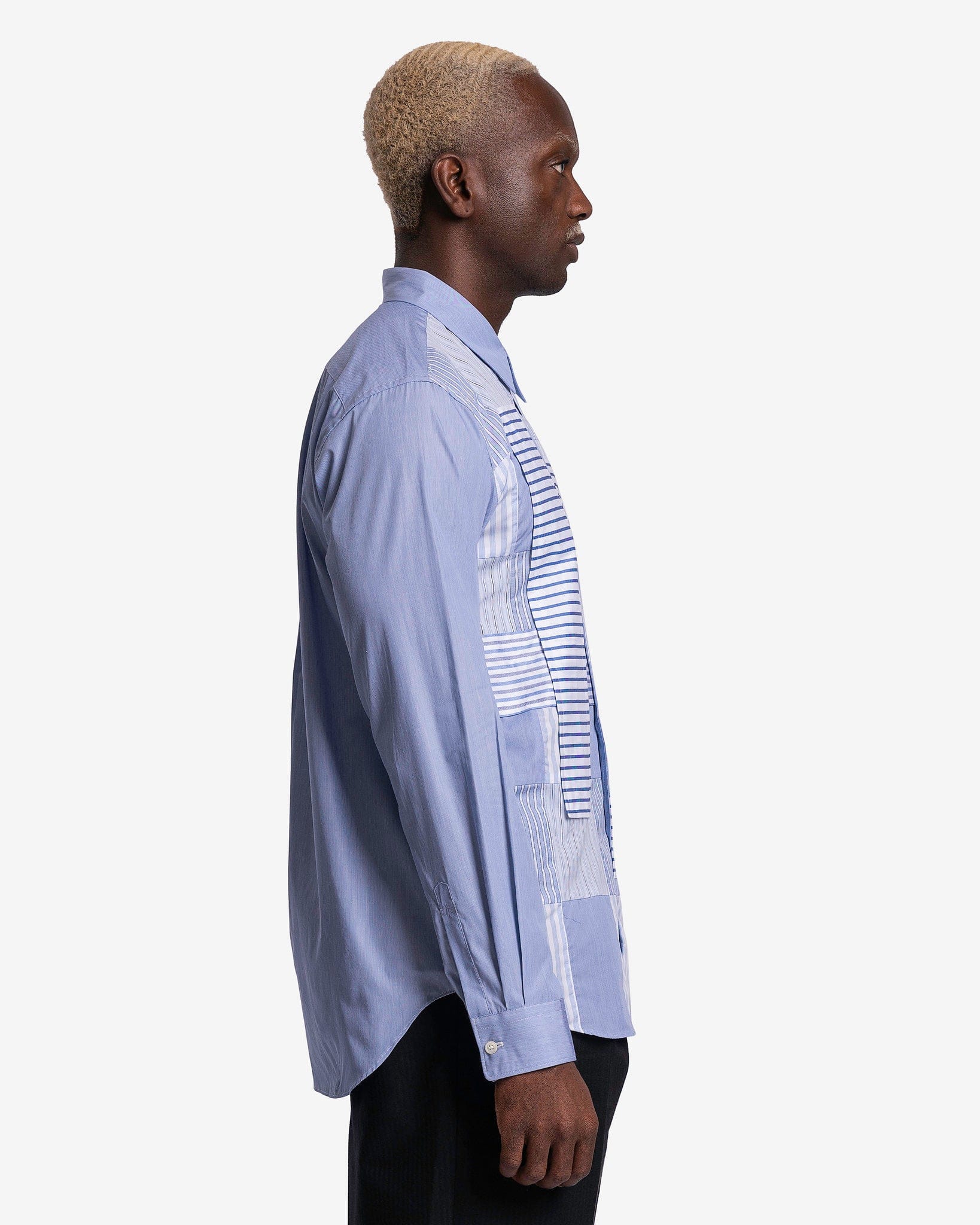 Comme des Garçons Homme Deux striped patchwork cotton shirt - White