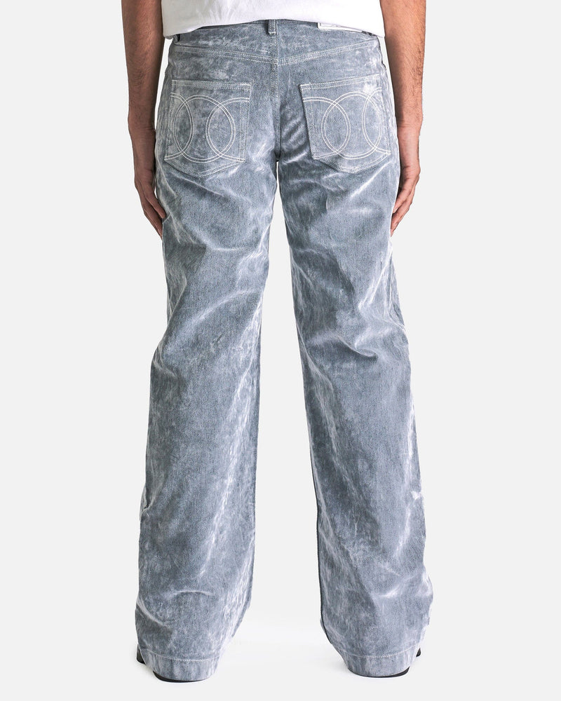 Casablanca Men's Jeans Peach Denim Jeans in Aqua Blue