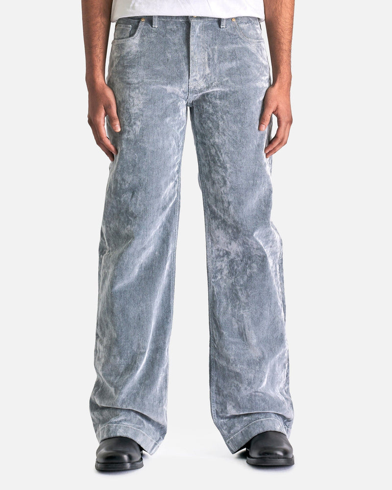 Casablanca Men's Jeans Peach Denim Jeans in Aqua Blue