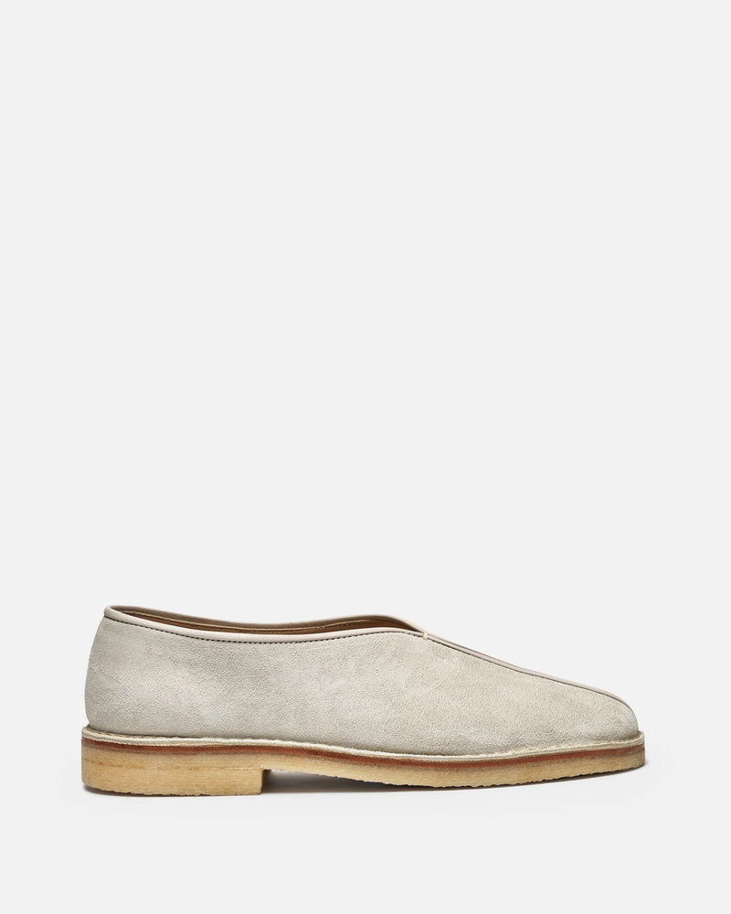 LEMAIRE Men's Shoes Piped Crepe Slippers in Light Pelican Grey