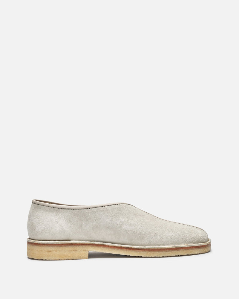 LEMAIRE Men's Shoes Piped Crepe Slippers in Light Pelican Grey