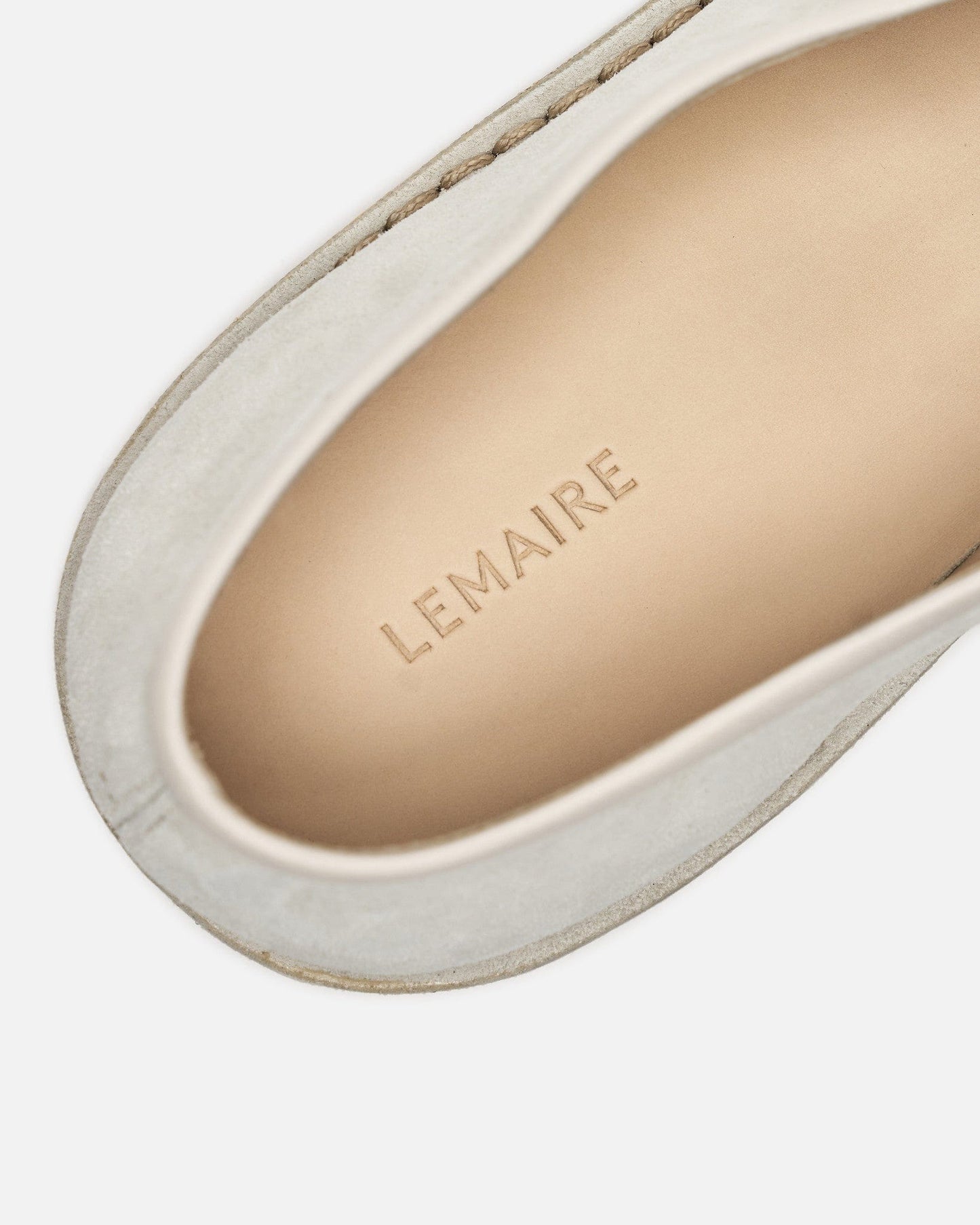 LEMAIRE Men's Shoes Piped Crepe Slippers in Light Pelican Grey