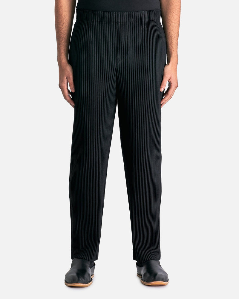 Homme Plissé Issey Miyake Men's Pants Pleated Basics Pants in Black