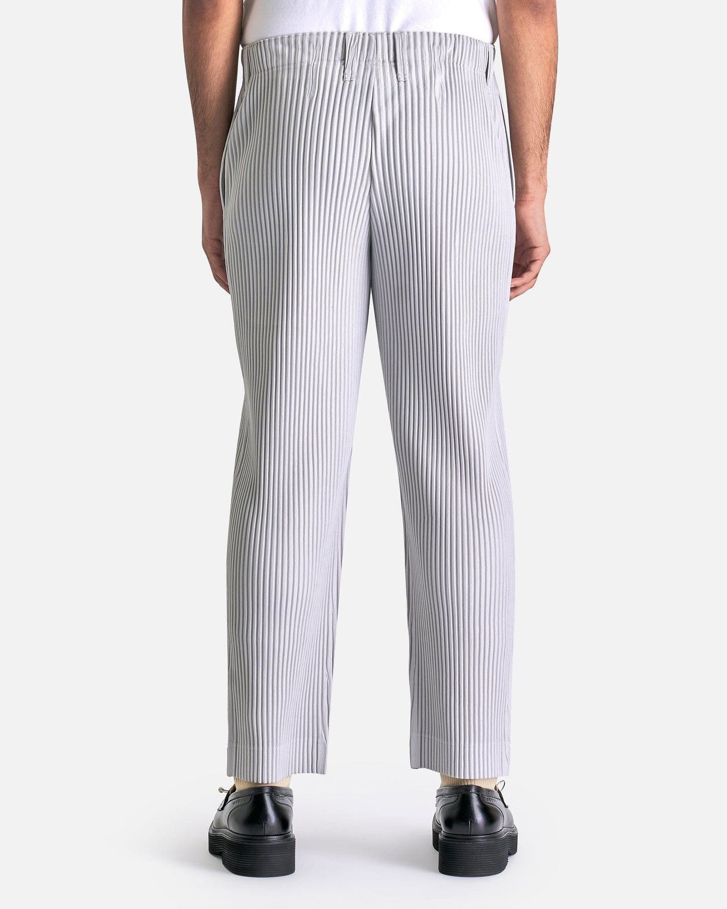 Homme Plissé Issey Miyake Men's Pants Pleated Basics Pants in Gray