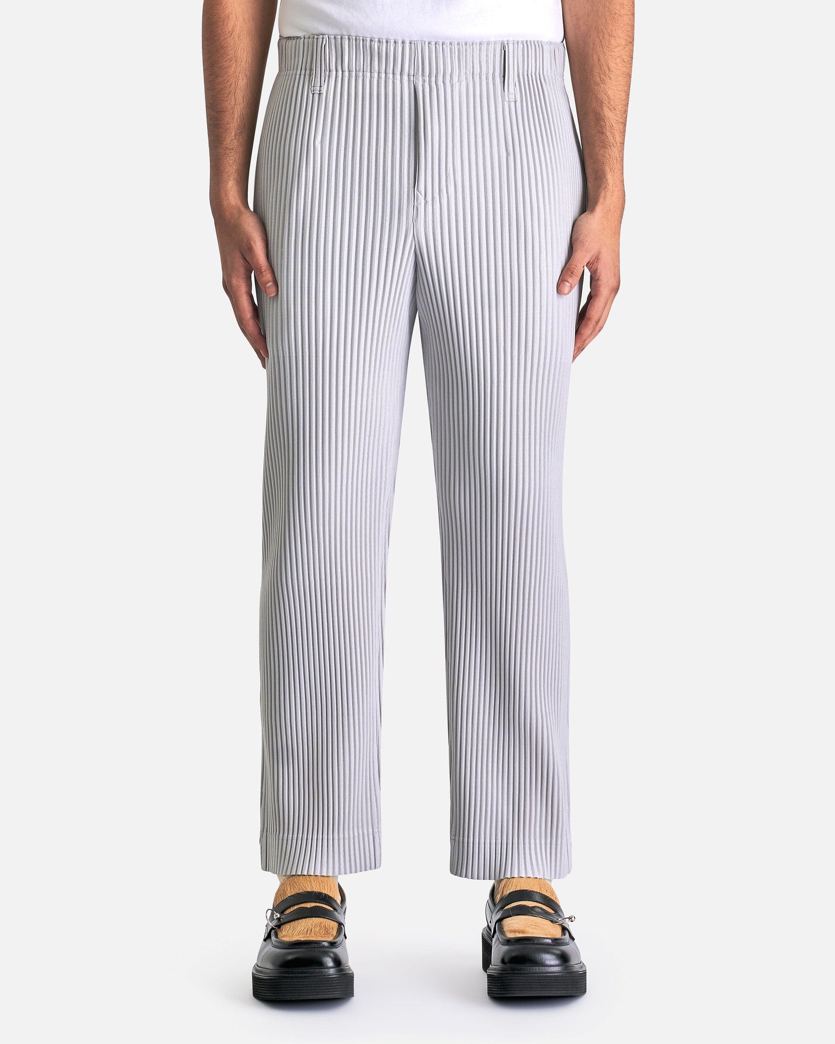 Homme Plissé Issey Miyake Men's Pants Pleated Basics Pants in Gray