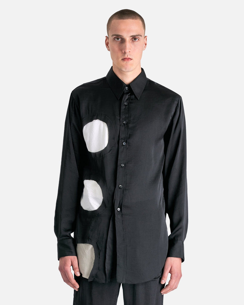 Edward Cuming Men's Shirts Polka Dot Shirt in Black/White/Grey