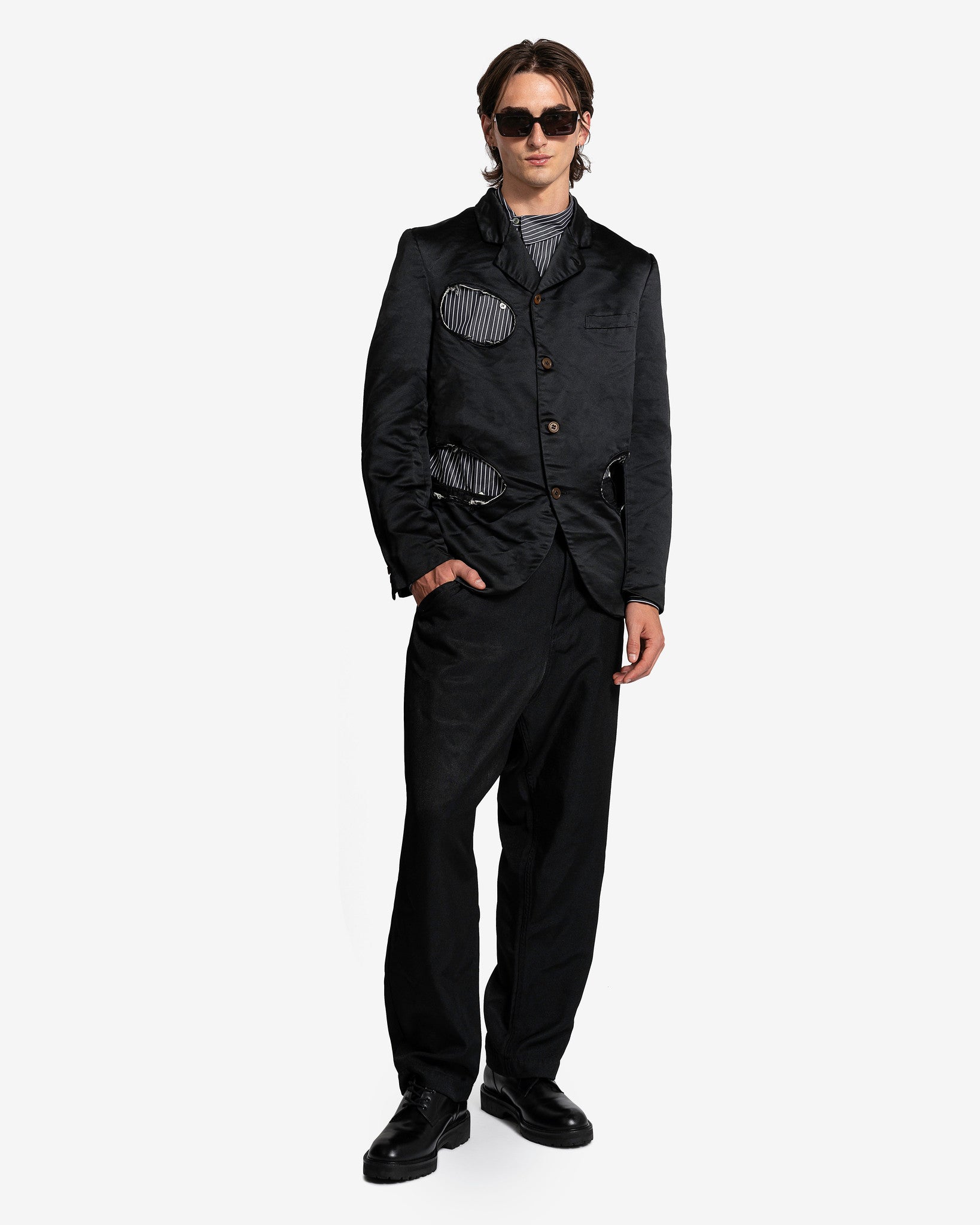 Polyester Twill Pants in Black